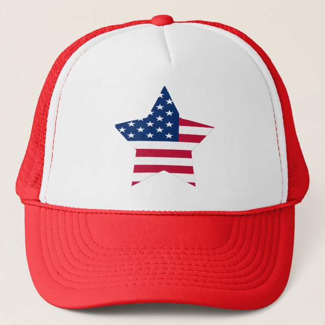 USA Star American Flag Trucker Hat (Front)