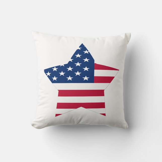USA Star Flag Throw Pillow (Front)