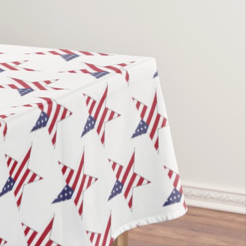 USA Star Pattern with Stars and Stripes Patriotic Tablecloth