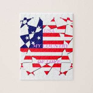 USA Star Spangled Love My Country of Love Jigsaw Puzzle