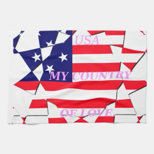 USA Star_Spangled Love My Country of Love Kitchen Towel