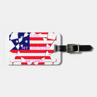 USA Star Spangled Love My Country of Love Luggage Tag