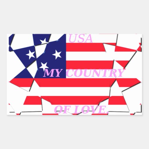 USA Star_Spangled Love My Country of Love Rectangular Sticker