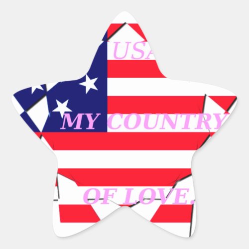 USA Star_Spangled Love My Country of Love Star Sticker