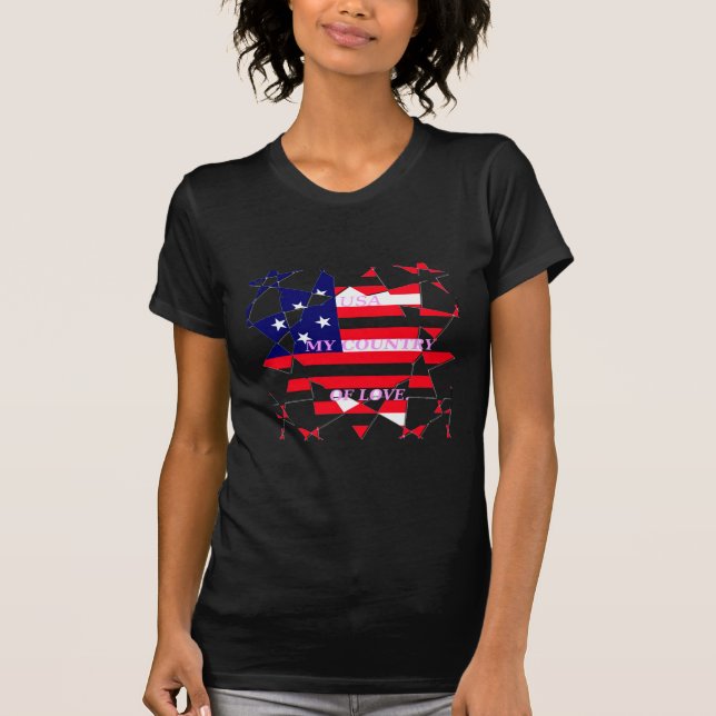 USA Star Spangled Love My Country of Love T-Shirt (Front)