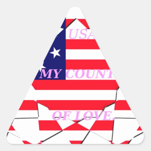 USA Star_Spangled Love My Country of Love Triangle Sticker