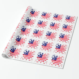 USA Star Spangled Love My Country of Love Wrapping Paper