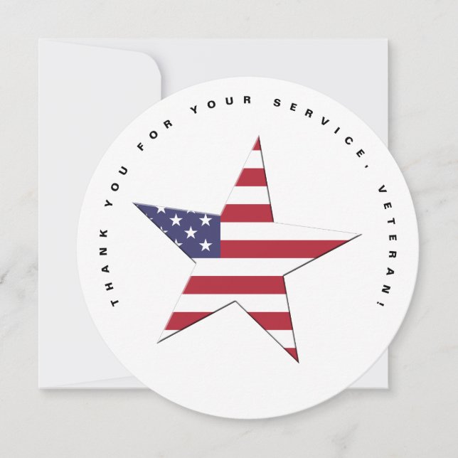 USA Star Thank You for your Service, Veterans Day (Front)
