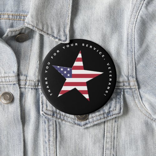 USA Star Thank You for your Service Veterans Day Button