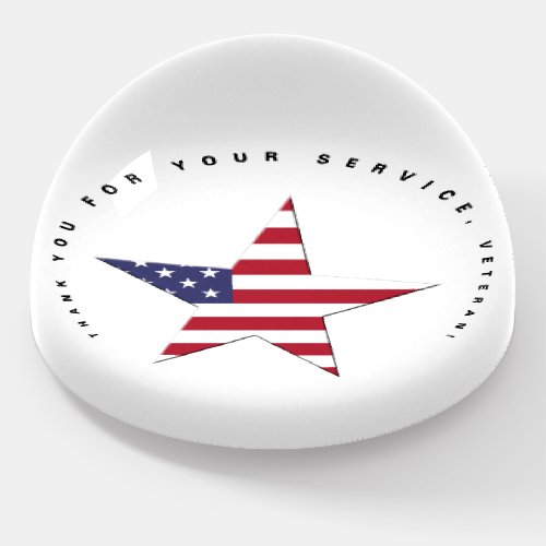 USA Star Thank You for your Service Veterans Day Paperweight