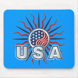 USA Starburst Yin Yang Mouse Pad