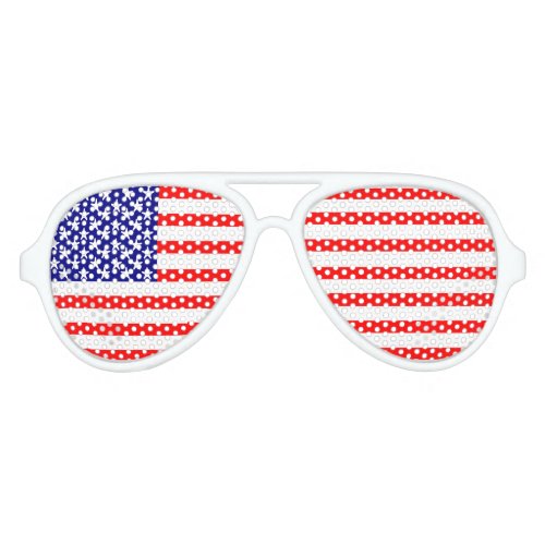 USA Stars and Stripes America Flag Aviator Sunglasses