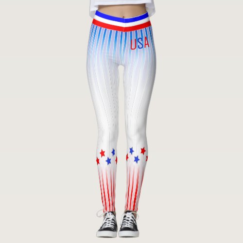 USA Stars and Stripes cust Leggings