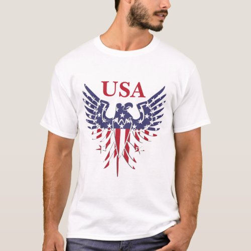 USA Stars and Stripes Eagle T_Shirt