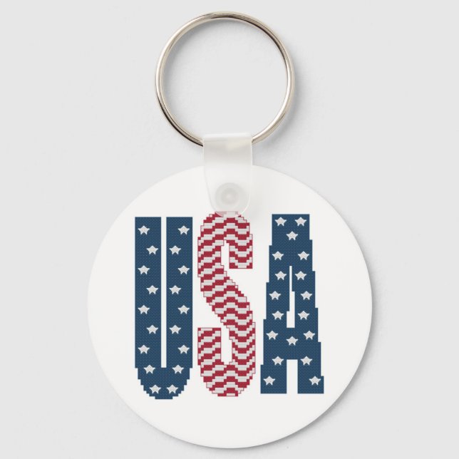 USA Stars and Stripes Keychain (Front)