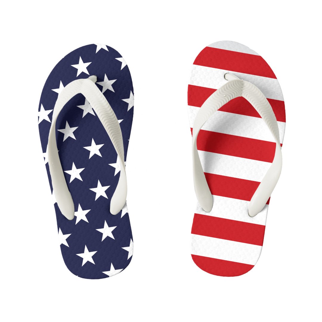 USA Stars and Stripes Kid's Flip Flops | Zazzle