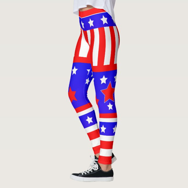 USA Stars and Stripes Leggings (Left)