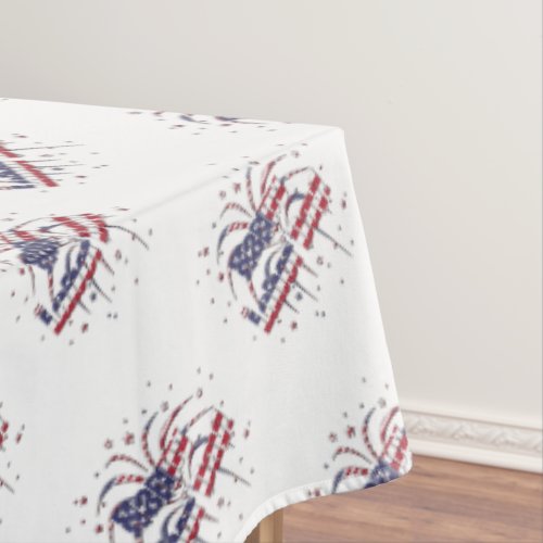 USA Stars and Stripes Patriotic Happy Labor Day Tablecloth