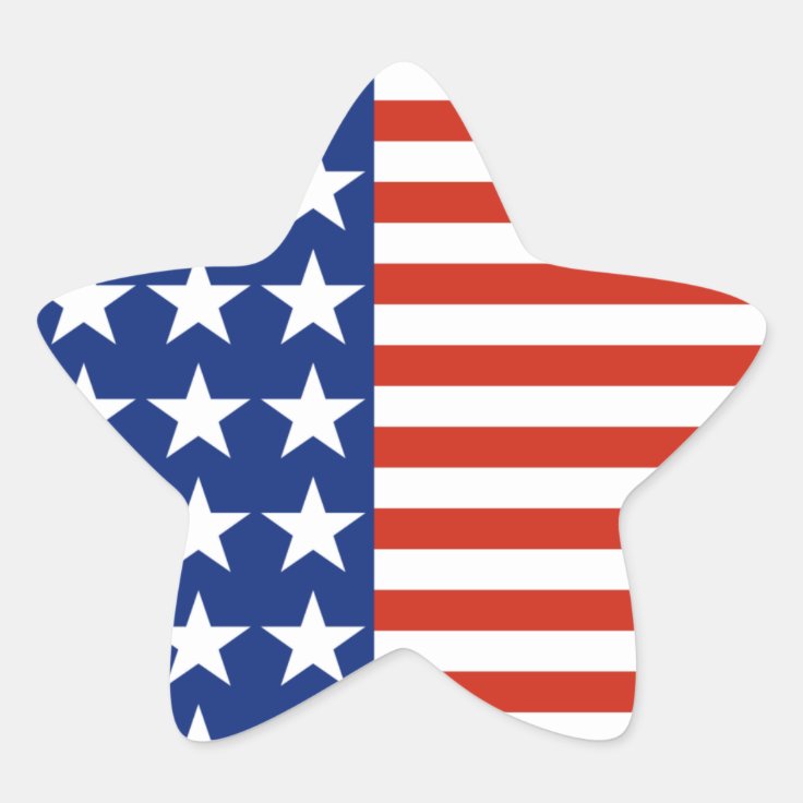 USA Stars And Stripes Star Flag Star Sticker Zazzle