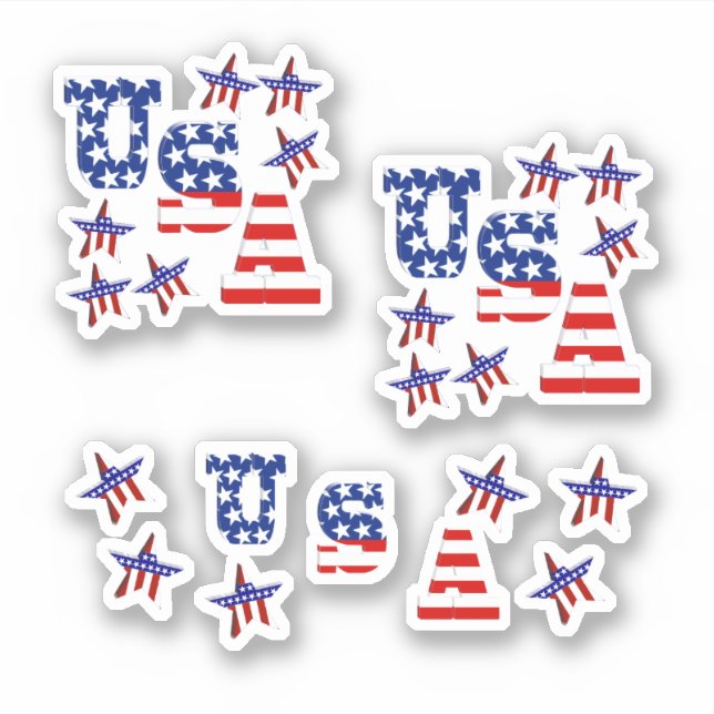 USA Stars and Stripes Sticker (Front)