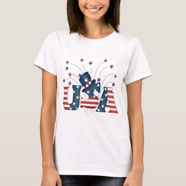 USA Stars and Stripes T-shirts and Gifts (Front)