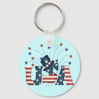 USA Stars and Stripes T-shirts and Gifts Keychain