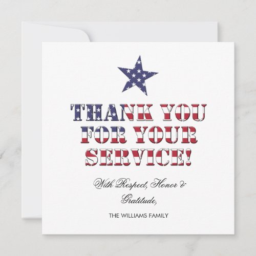 USA Stars and Stripes Thank You for Your Service