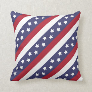 USA Stars and Stripes Throw Pillow