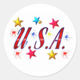 USA Stars Classic Round Sticker