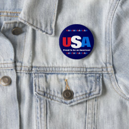 USA Stars Red White Blue Patriotic Button Pins