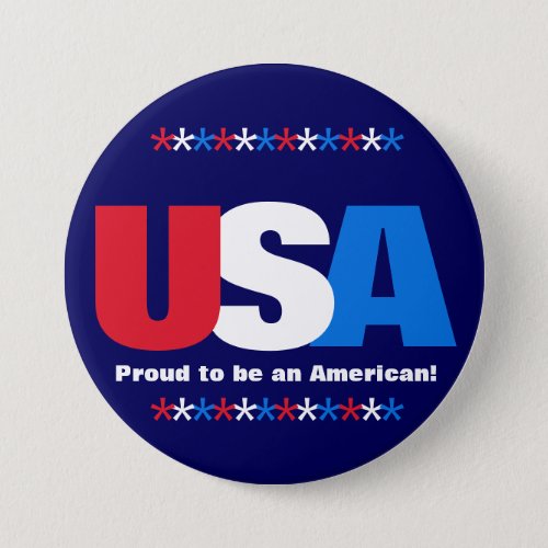 USA Stars Red White Blue Patriotic Button Pins