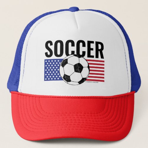 USA Stars  Stripes Soccer Ball Unisex Trucker Hat