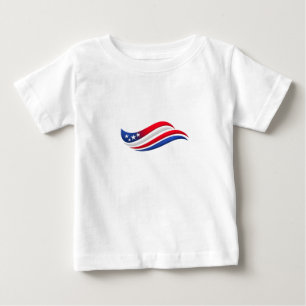 USA Stars & Stripes Wave Throw Pillow Red White Baby T-Shirt