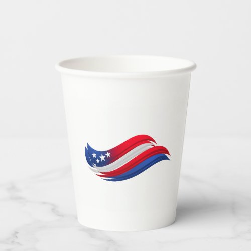 USA Stars & Stripes Wave Throw Pillow | Red White  Paper Cups