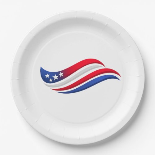 USA Stars &amp; Stripes Wave Throw Pillow | Red White  Paper Plates