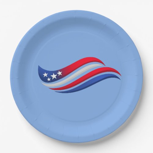 USA Stars &amp; Stripes Wave Throw Pillow | Red White  Paper Plates