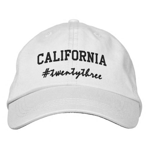 USA State California Hashtag 2023 Embroidered Baseball Cap