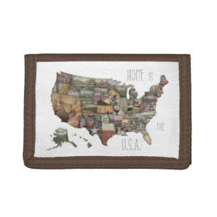 USA State Collage Trifold Wallet