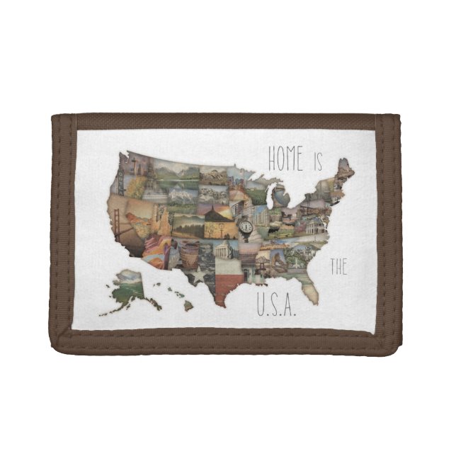 USA State Collage Trifold Wallet (Front)
