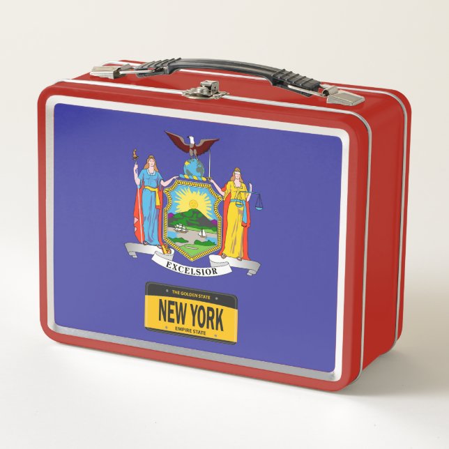 USA State Flag - New York Metal Lunch Box (Front)