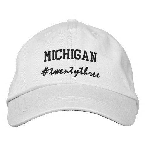 USA State Michigan Hashtag 2023 Embroidered Baseball Cap