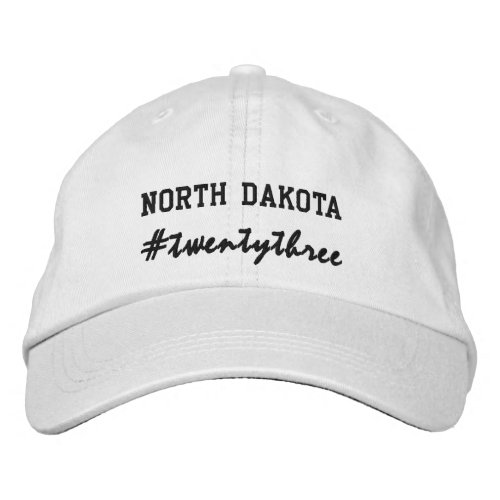 USA State North Dakota Hashtag 2023 Embroidered Baseball Cap