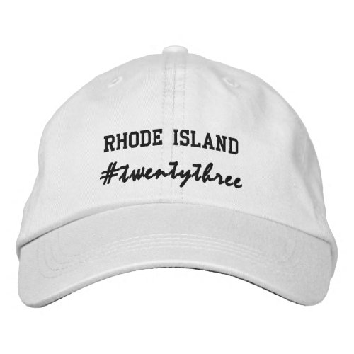 USA State Rhode Island Hashtag 2023 Embroidered Baseball Cap