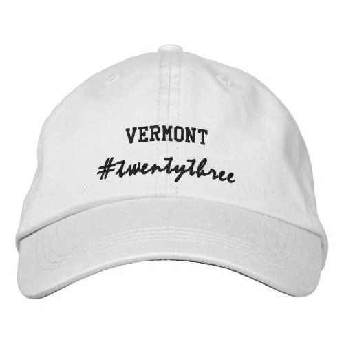 USA State Vermont Hashtag 2023 Embroidered Baseball Cap