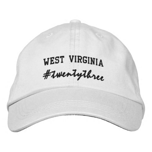 USA State West Virginia Hashtag 2023 Embroidered Baseball Cap