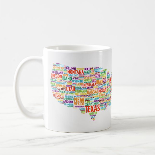 USA States and Cities Coffee Mug (Left)