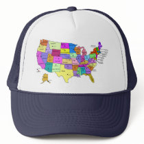 USA states labeled with capitols Trucker Hat USA states labeled with capitols Trucker Hat