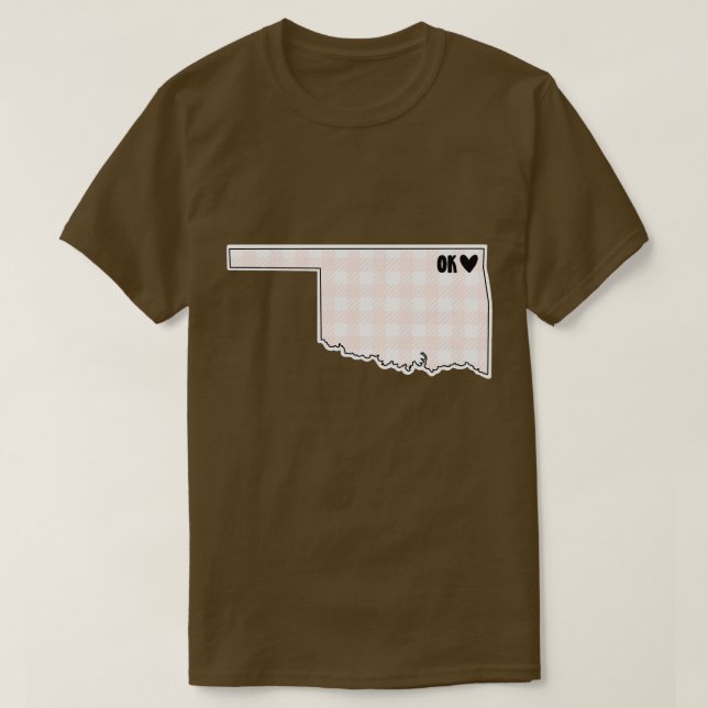 USA States Oklahoma pink plaid T-Shirt (Design Front)