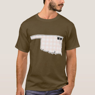 USA States Oklahoma pink plaid T-Shirt