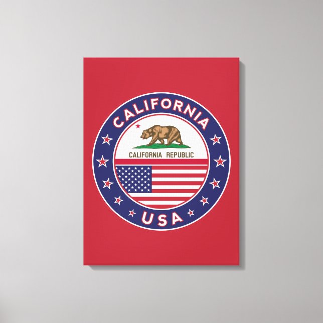 USA_STATES - WITH_FLAG_California_circle_with_flag Canvas Print (Front)
